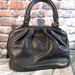 Kate Spade Black Leather Box Satchel Purse